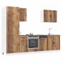 Mueble cocina Lucca madera vieja 7 pzas madera contrachapada