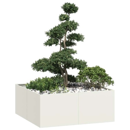 Jardinera acero blanco 100x100x40 cm