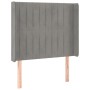 Cama box spring colchón y LED terciopelo gris claro 90x190 cm