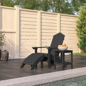 Silla de jardín Adirondack reposapiés mesa HDPE gris antracita de vidaXL, Sillas de jardín - Ref: Foro24-3095709, Precio: 255...