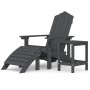 Adirondack Gartenstuhl Fußstütze Tisch HDPE Anthrazitgrau von vidaXL, Gartenstühle - Ref: Foro24-3095709, Preis: 268,23 €, Ra...