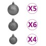 Árbol de Navidad artificial con luces y bolas verde 65 cm