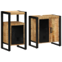 Juego de muebles de baño 2 pcs Madera de mango maciza y rugosa