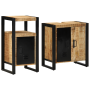 Juego de muebles de baño 2 pcs Madera de mango maciza y rugosa