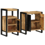 Juego de muebles de baño 2 pcs Madera de mango maciza y rugosa