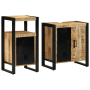 Juego de muebles de baño 2 pcs Madera de mango maciza y rugosa
