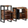 Juego de muebles de baño 2 pcs Marrón madera maciza reciclada