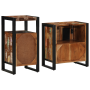 Juego de muebles de baño 2 pcs Marrón madera maciza reciclada