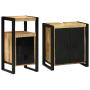Juego de muebles de baño 2 pcs Madera de mango maciza y rugosa