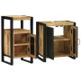 Juego de muebles de baño 2 pcs Madera de mango maciza y rugosa
