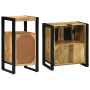 Juego de muebles de baño 2 pcs Madera de mango maciza y rugosa