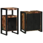Juego de muebles de baño 2 pcs Marrón madera maciza reciclada