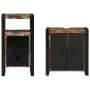 Juego de muebles de baño 2 pcs Marrón madera maciza reciclada