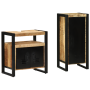 Juego de muebles de baño 2 pcs Marrón Madera de mango maciza