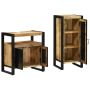 Juego de muebles de baño 2 pcs Marrón Madera de mango maciza