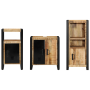 Juego de muebles de baño 3 pcs Marrón Madera de mango maciza