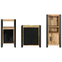 Juego de muebles de baño 3 pcs Marrón Madera de mango maciza