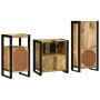 Juego de muebles de baño 3 pcs Marrón Madera de mango maciza