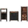 Juego de muebles de baño 3 pcs Madera reciclada maciza