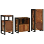 Juego de muebles de baño 3 pcs Madera reciclada maciza