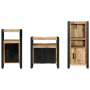 Juego de muebles de baño 3 pcs Marrón Madera de mango maciza