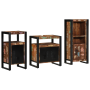 Juego de muebles de baño 3 pcs Madera reciclada maciza
