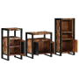 Juego de muebles de baño 3 pcs Madera reciclada maciza