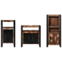 Juego de muebles de baño 3 pcs Madera reciclada maciza