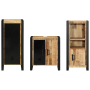 Juego de muebles de baño 3 pcs Marrón Madera de mango maciza
