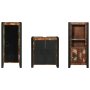 Juego de muebles de baño 3 pcs Madera reciclada maciza