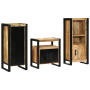 Juego de muebles de baño 3 pcs Marrón Madera de mango maciza