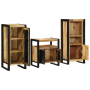 Juego de muebles de baño 3 pcs Marrón Madera de mango maciza