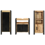 Juego de muebles de baño 3 pcs Marrón Madera de mango maciza