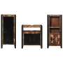 Juego de muebles de baño 3 pcs Madera reciclada maciza