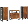 Juego de muebles de baño 3 pcs Madera reciclada maciza