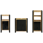 Juego de muebles de baño 3 pcs Marrón Madera de mango maciza