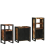 Juego de muebles de baño 3 pcs Madera reciclada maciza