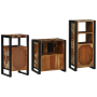 Juego de muebles de baño 3 pcs Madera reciclada maciza