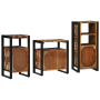 Juego de muebles de baño 3 pcs Madera reciclada maciza