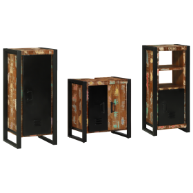 Juego de muebles de baño 3 pcs Madera reciclada maciza