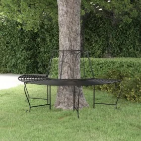 Halbrunde Gartenbank aus schwarzem Stahl, 159 cm von vidaXL, Gartenbänke - Ref: Foro24-318825, Preis: 172,50 €, Rabatt: %
