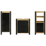 Juego de muebles de baño 3 pcs Marrón Madera de mango maciza