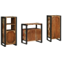 Juego de muebles de baño 3 pcs Madera reciclada maciza