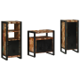 Juego de muebles de baño 3 pcs Madera reciclada maciza