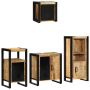 Juego de muebles de baño 4 pcs Marrón Madera de mango maciza
