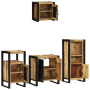 Juego de muebles de baño 4 pcs Marrón Madera de mango maciza