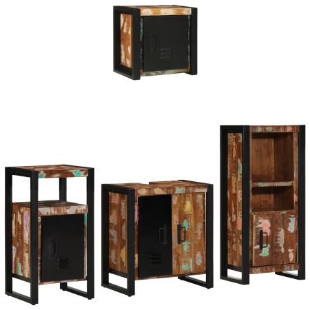 Juego de muebles de baño 4 pcs Madera reciclada maciza