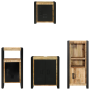 Juego de muebles de baño 4 pcs Marrón Madera de mango maciza