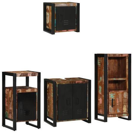 Juego de muebles de baño 4 pcs Madera reciclada maciza