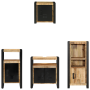 Juego de muebles de baño 4 pcs Marrón Madera de mango maciza